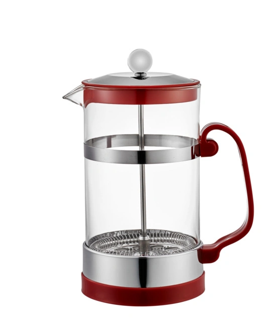 600-1000ml Portable Heat Resistant French Press Coffee Maker with Handle Spout Customized Popular High Borosilicate Coffee Pot