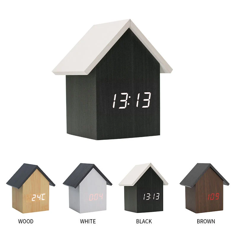 Kinder Black House Design Digitale Holz Wecker als Geschenk