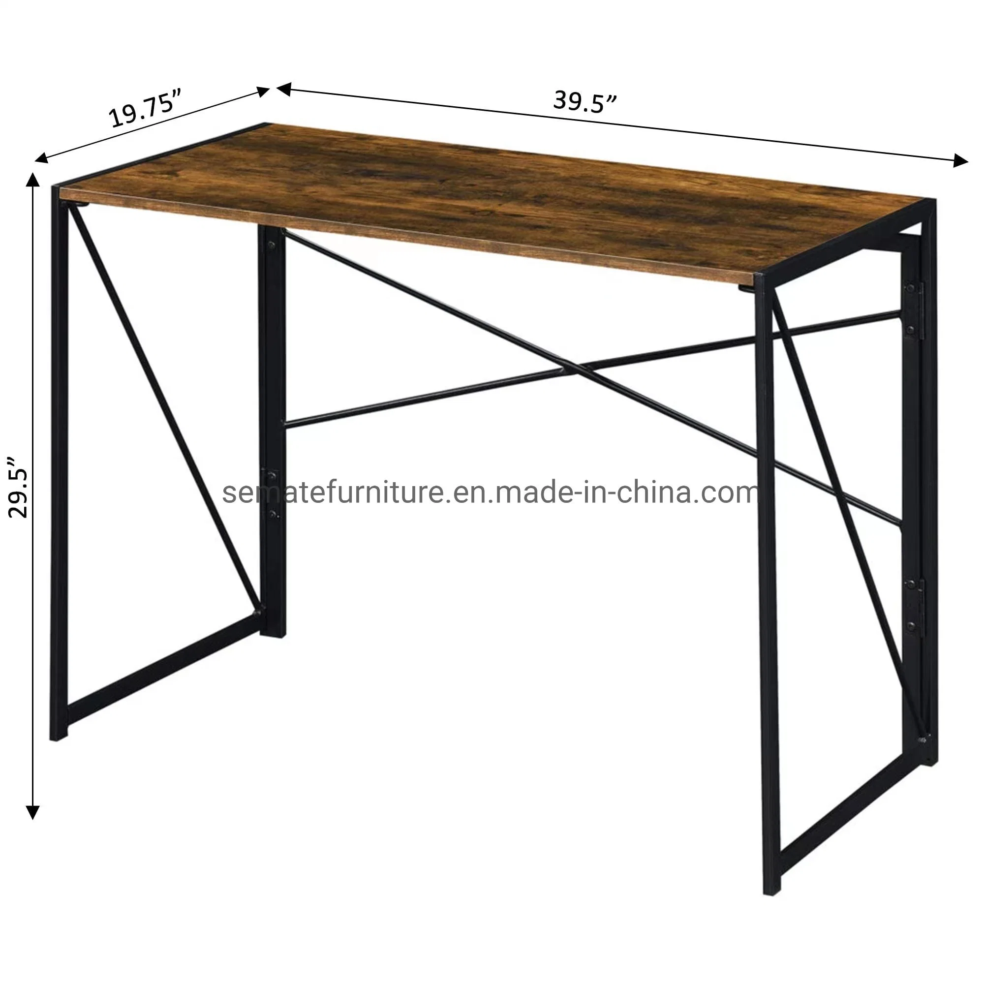 New Arrival Office Furniture Convenience Concepts Xtra Barnwood Folding Desk with Metal Leg