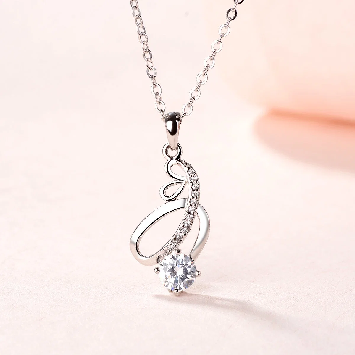 Fashion 925 Sterling Silver Imitation Diamond Poignée de commande