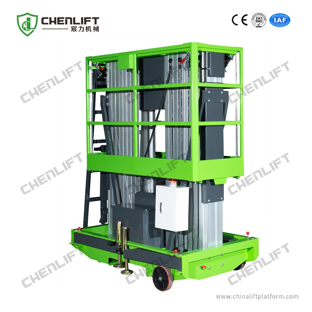 200kg Loading 12m Height Double Mast Hydraulic Lift Aerial Work Platform