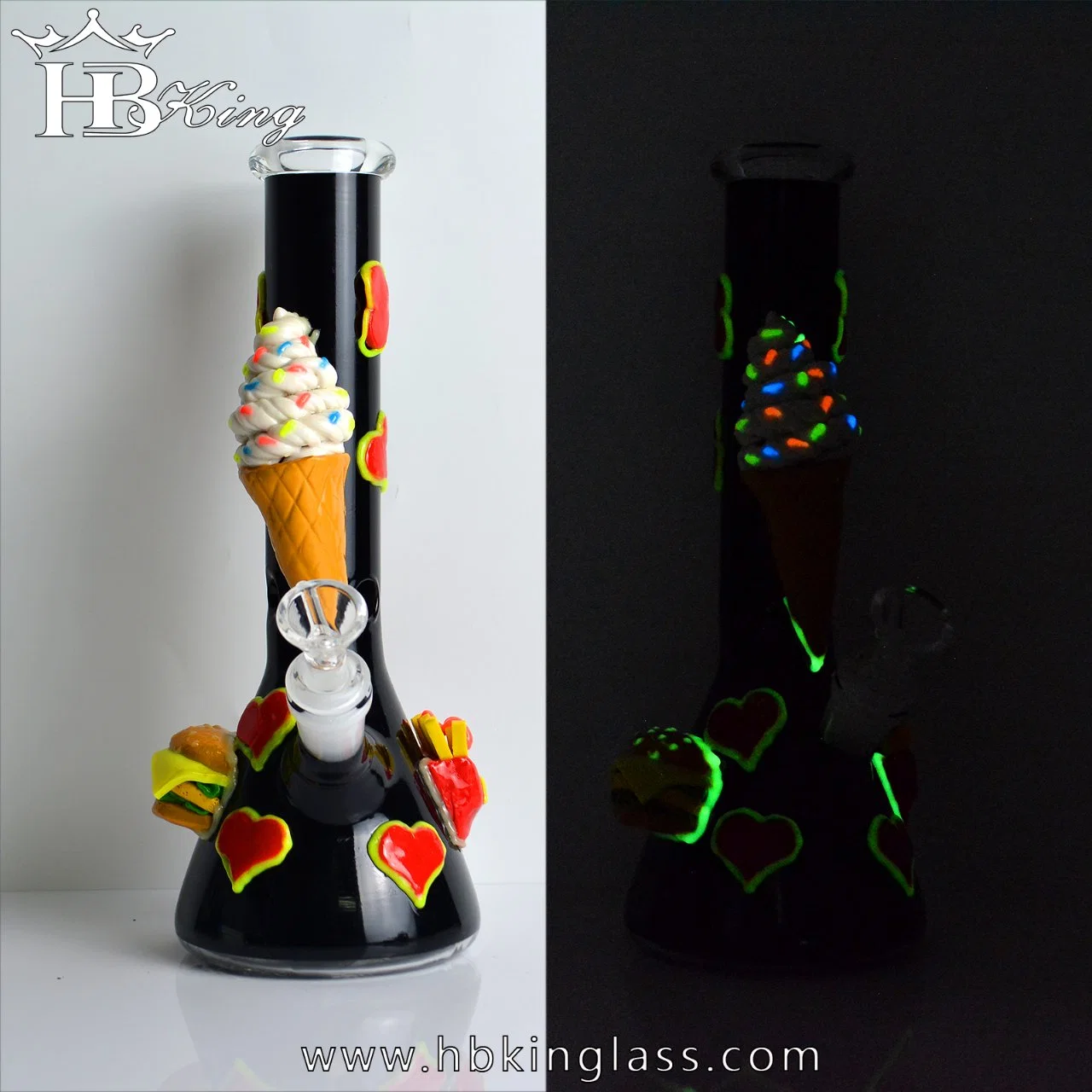 Hbking New Design Factory Luminous Glass Oil Burn Soft Acrylic Water Pipe Wholesale Retailer