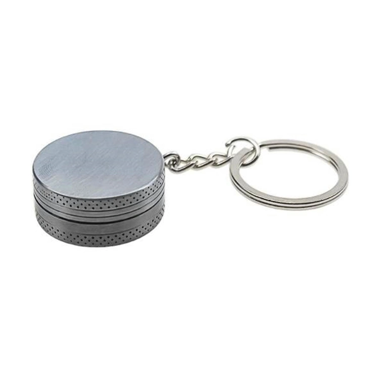 Two Layer Smoke Mill with Key Ring Easy Zinc Alloy Smoke Crusher Metal Cigarette Mill Box