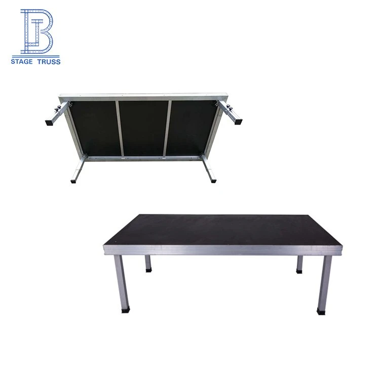 Quickly Assemble Simple Aluminum Moving 4 Legs Stage Adjustable Portable Event