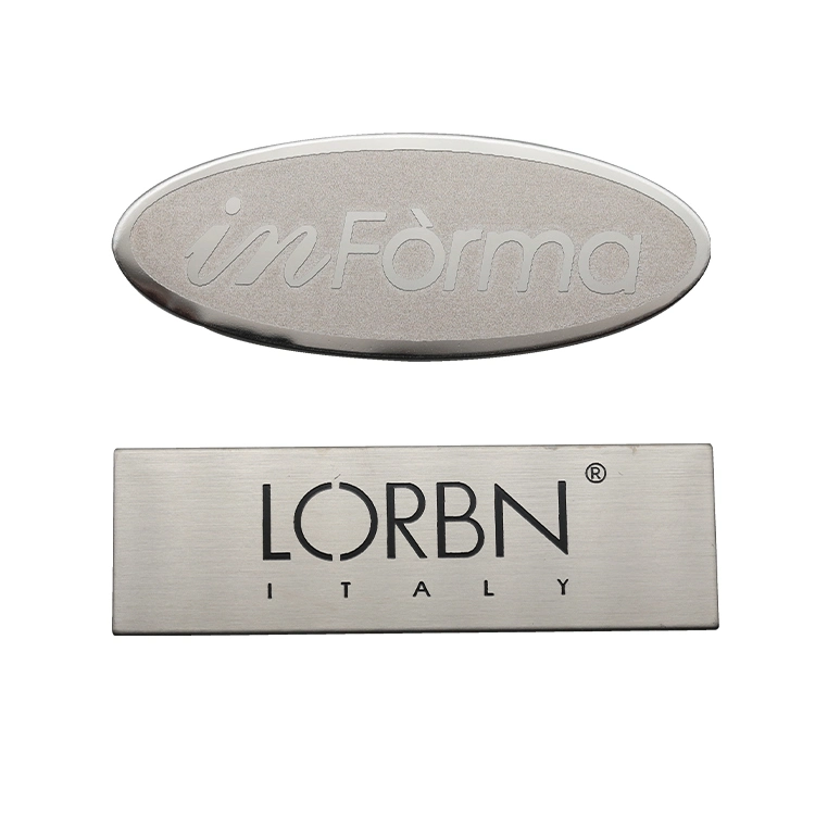OEM Stainless-Steel Label for Fashion Clothing Handbag Shoes Furniture Kitchenware Appliance Product Plate Badge Company Logo Name Pin Tag
