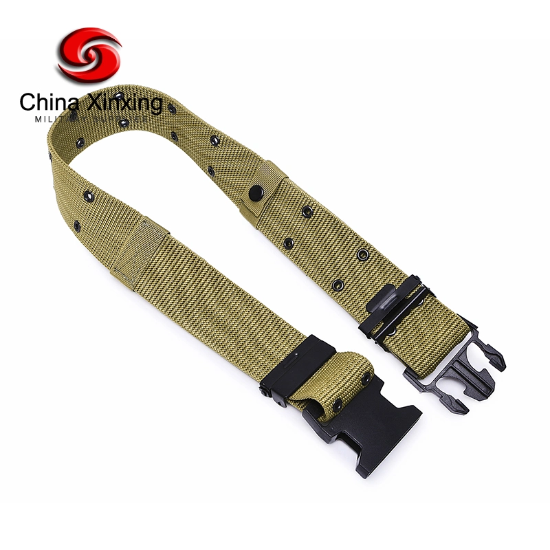 Khaki PP Webbing Plastic Buckle Military Army Tactical Belt