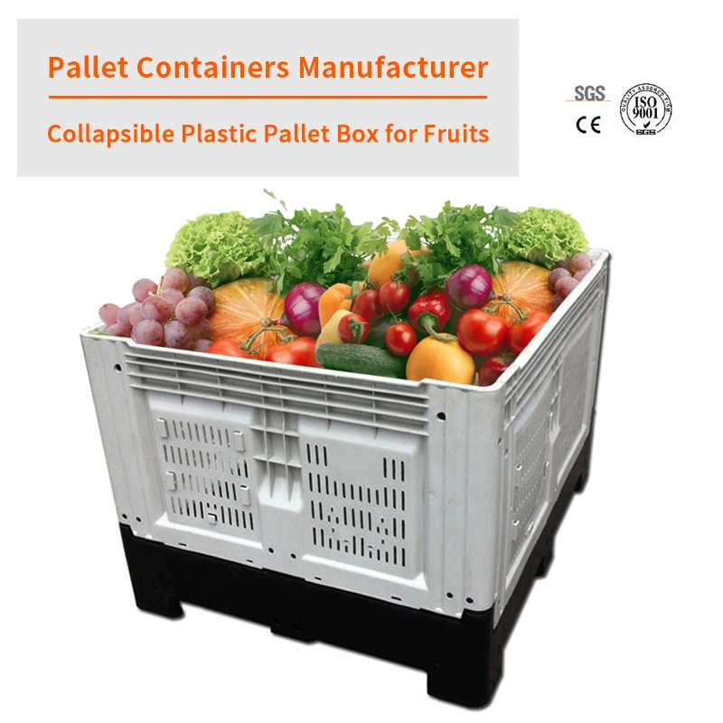 Panier pliable personnalisé de grande taille de haute qualité en Australie avec couleurs assorties, idéal pour le stockage en vrac. Fabriqué en plastique empilable et ventilé avec couvercle pour l'agriculture.