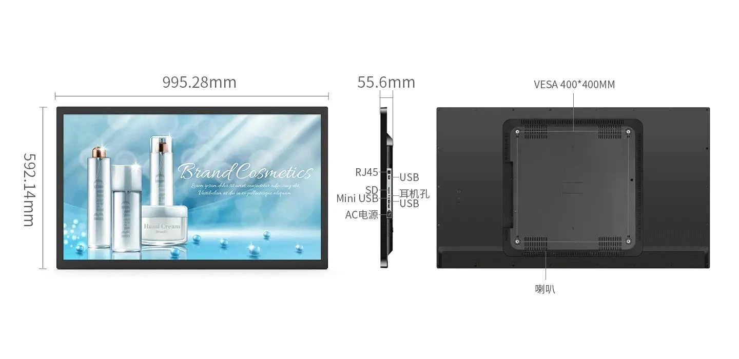 43'' Widely Used Meeting/Training LCD Smart Whiteboard Infrared/IR/Capacitive/Resistive/Pcap Finger Touch Screen Manufacture Advertising Equipment