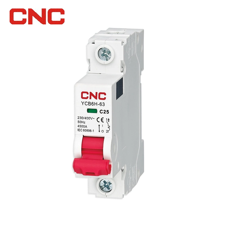 Ycb6h-63 4.5ka Protección contra sobrecarga eléctrica de baja tensión Protección contra cortocircuitos 1 ~ 63A Aprobado por CE y Certificado Inmetro Interruptor automático en miniatura MCB