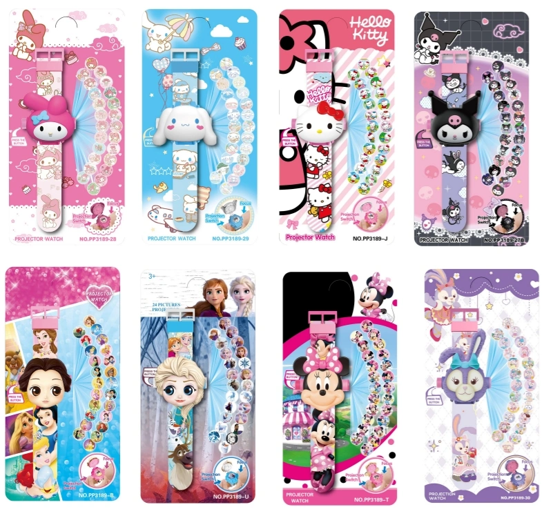 Nova fábrica de relógios digitais Kuromi Cartoon Children Flip Projection Toys Vendas diretas Crianças Assista a Toy Electronic Toy Educational Toy Gift Brinquedo