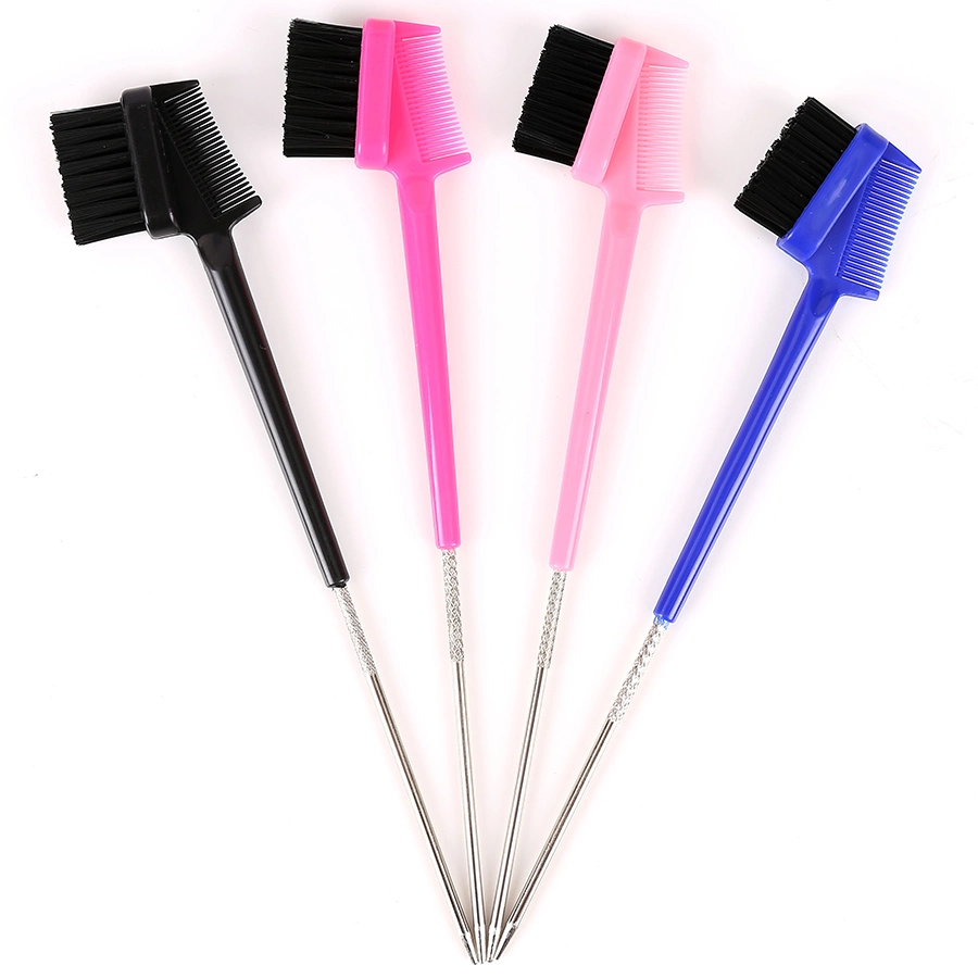 Double-Sided Edge Control Hair Comb Three Head Makeup Brush Household Eyebrow Comb Makeup Tools