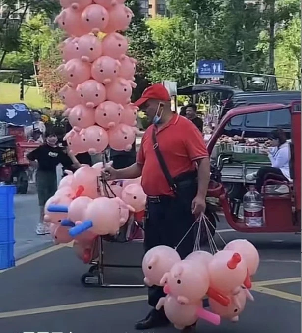 Para niños juguetes inflables juguetes inflables inflables de PVC de cuero de la cabeza de cerdo Stick