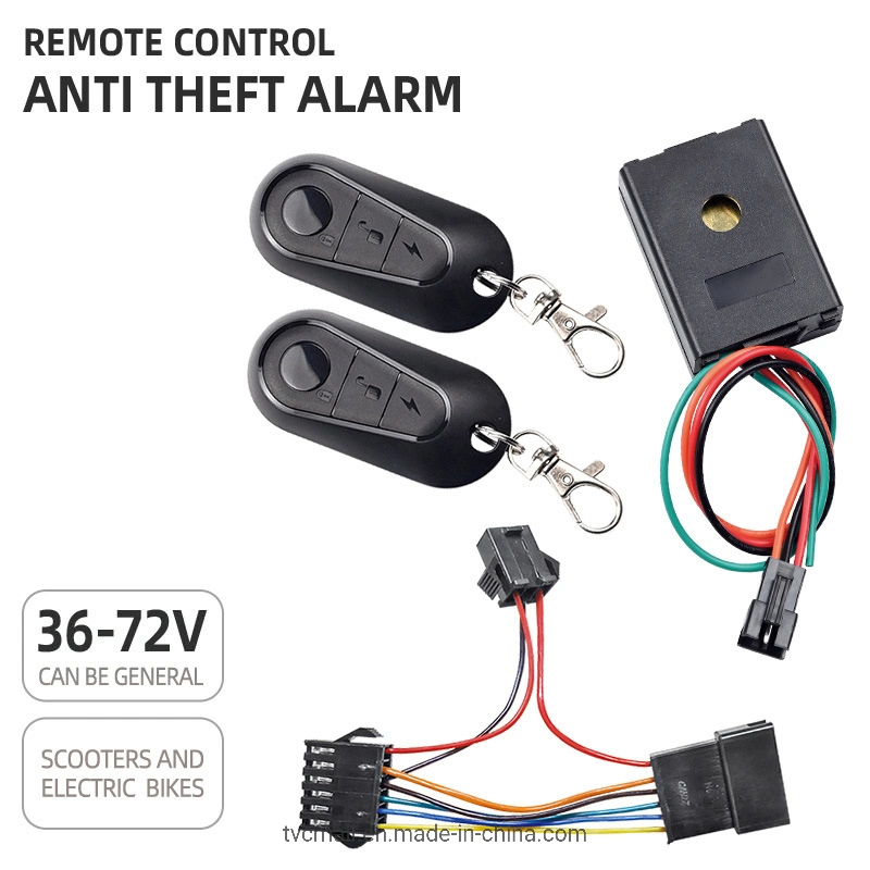 Cityneye 36-72V Sistema de Alarme de Scooter Elétrico com Controle Remoto E-Bike Alarme de Bloqueio Anti-Roubo