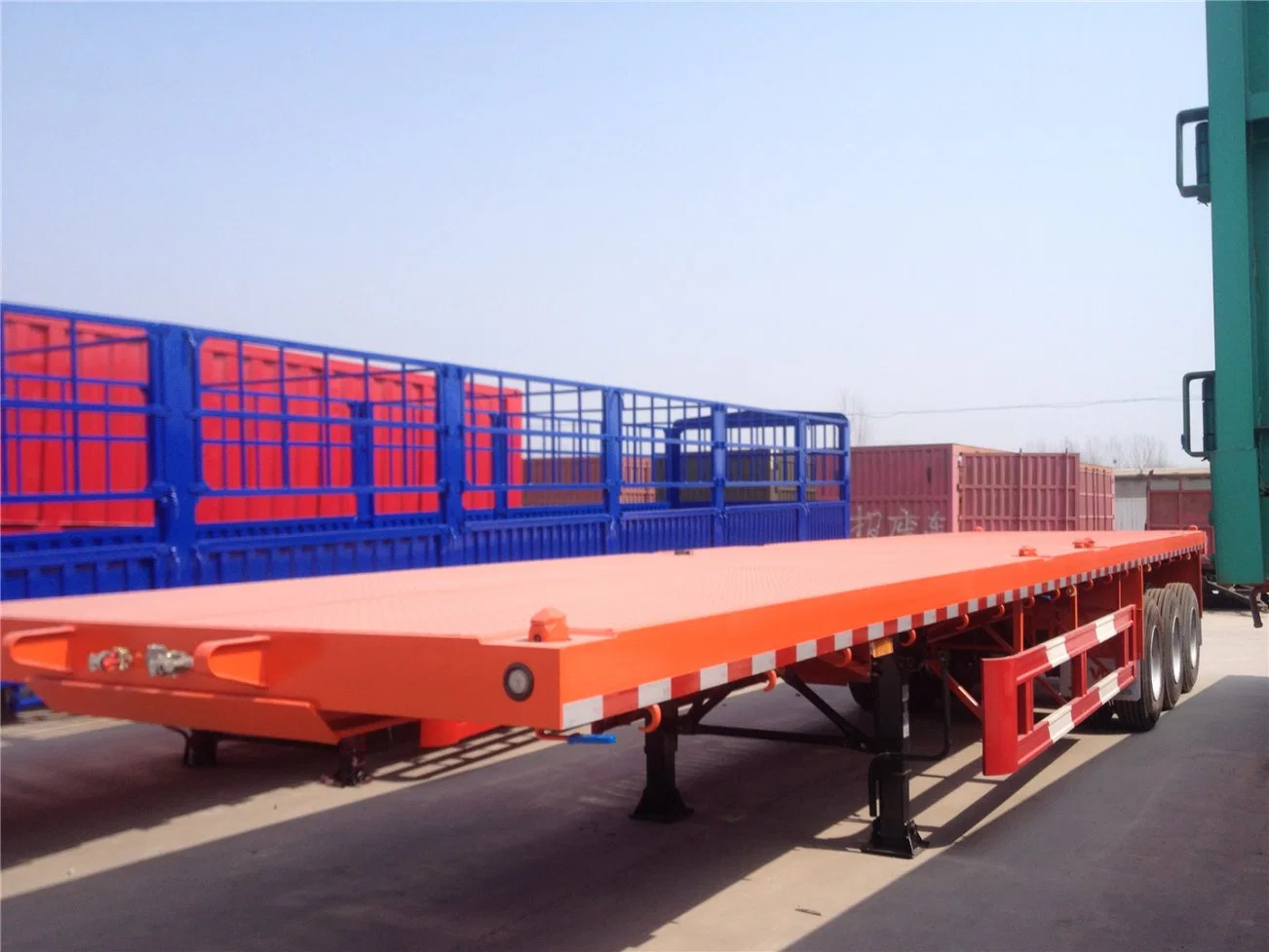 Manufacture 30-80t Mechanic/Air Suspension Chassis Semi Truck Container Trailer