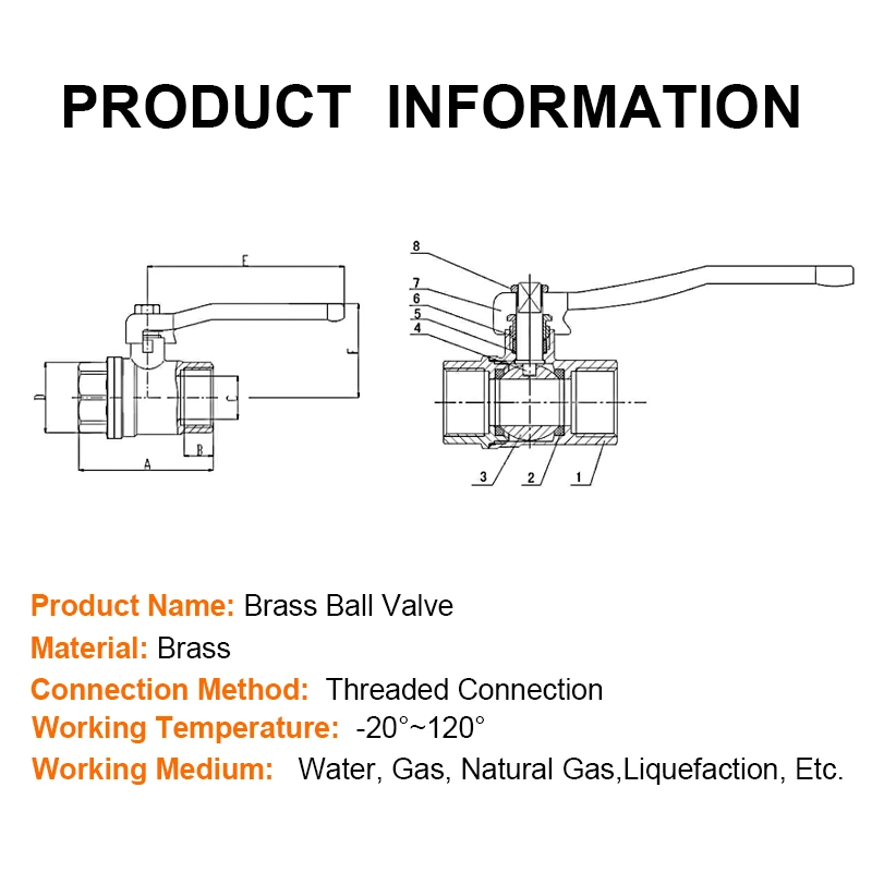 High-Density Lead-Free Forging 1/2" Bsp Level Handle Double Female Brass Ball Valve