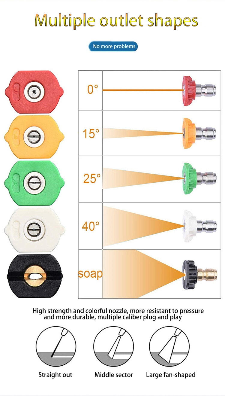 Устройство для мытья автомобиля Быстросоединяемая насадка распылителя высокое давление 5 5 цветных сопел Автомойка
