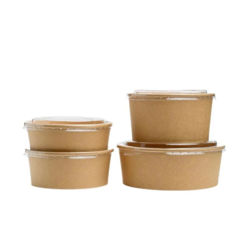 Disposable Takeaway Personalized Mixing Kraft Paper Bowl for Soup Salad
