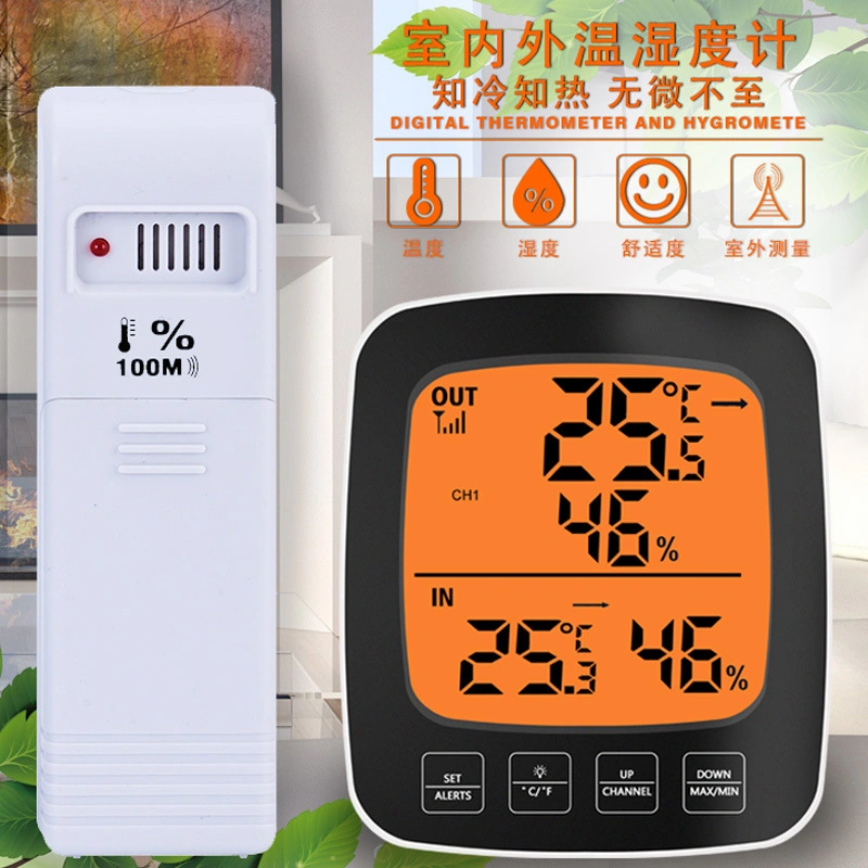 Wireless Room Hygrometer Thermometer with Touch Backlight for Home