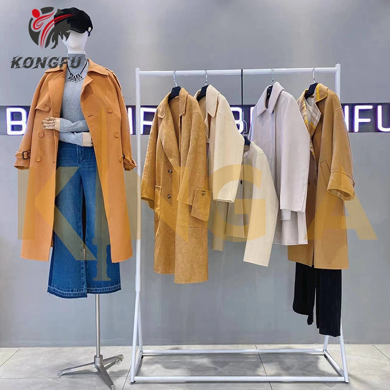 Wholesale Big Promotion Japan Korean Womens Tweed Tassels Worsted Coat Second Hand Clothes Bale Used Clothing