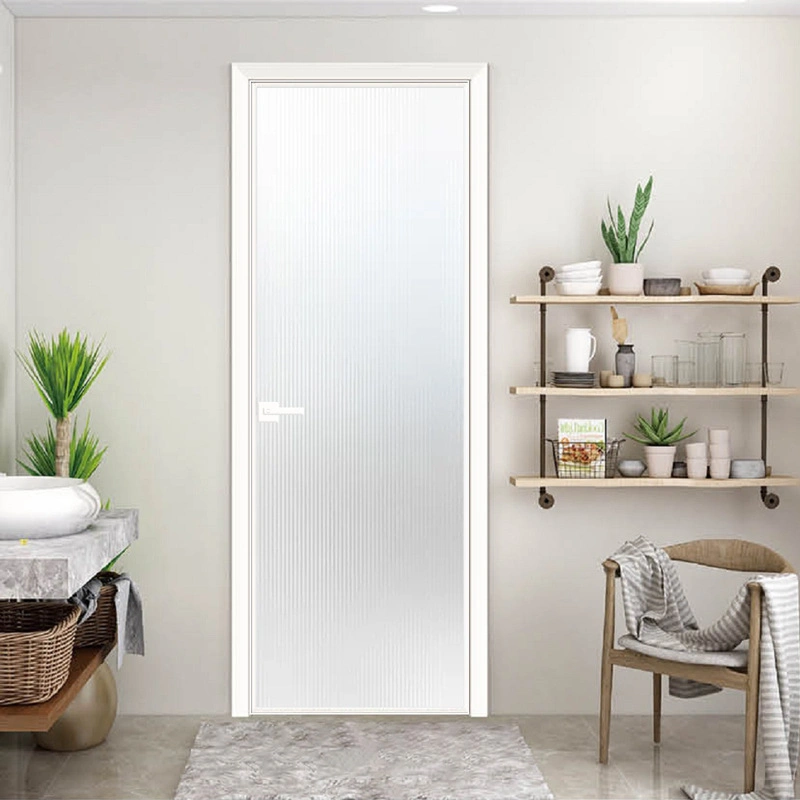 Porte intérieure en aluminium à cadre étroit et à porte en verre pour la maison, la cuisine, la chambre à coucher et les toilettes.