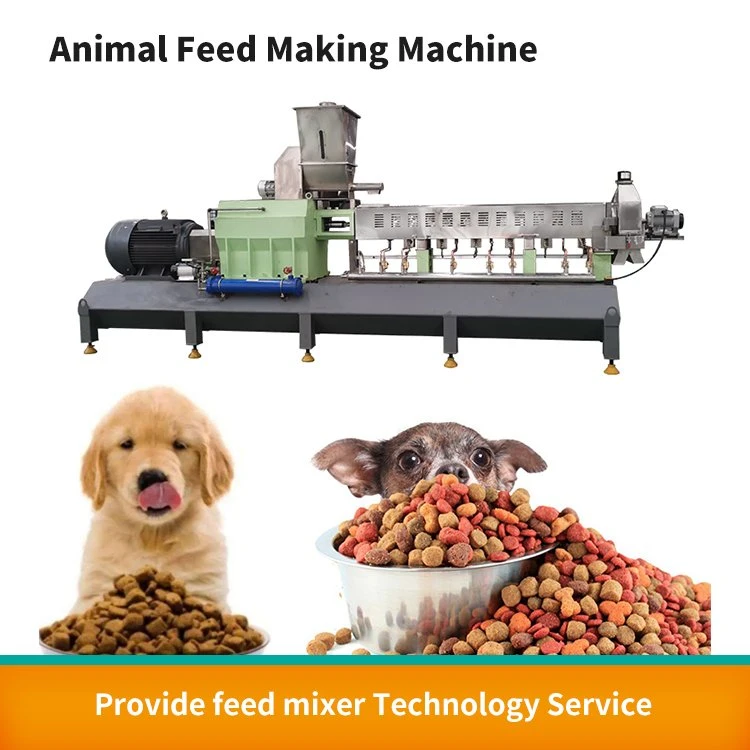 Ligne de production d'aliments pour chiens secs à haute capacité pour animaux de compagnie, machine de fabrication de granulés d'aliments pour poissons flottants.