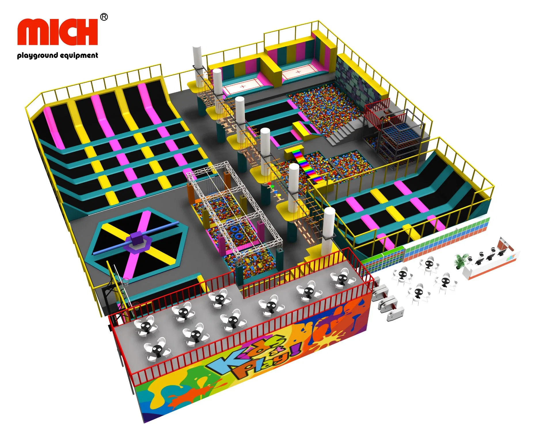Mich Large Indoor Jumping Park with Foam Pit