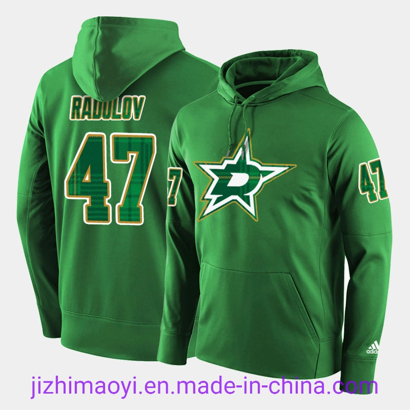 Venta al por mayor personalizada estrellas de Dallas Alexander Radulov Jamie Benn Joe Pavelski Miro Heiskanen Tyler Seguin Ben Bishop Equipo de Hockey de corte Goalie Sudadera con capucha