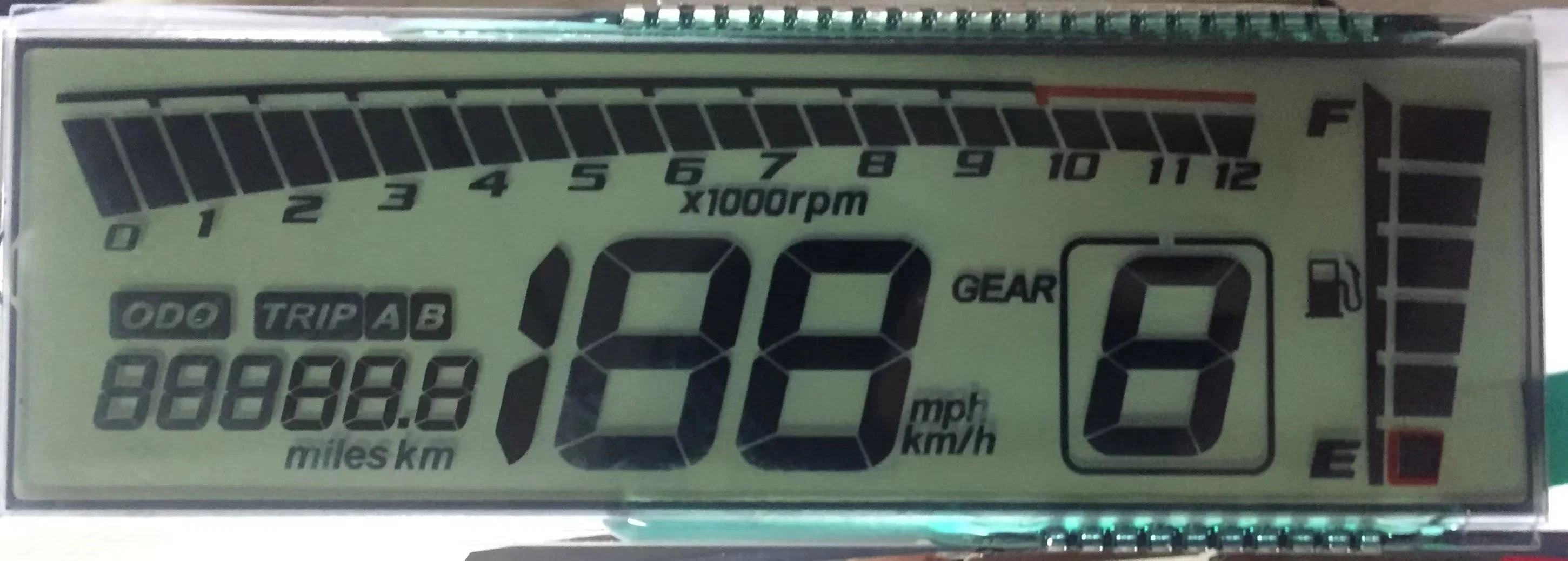 Htn Motorcycle Meter 7 Segment LCD Display with Multi-Color Backlight