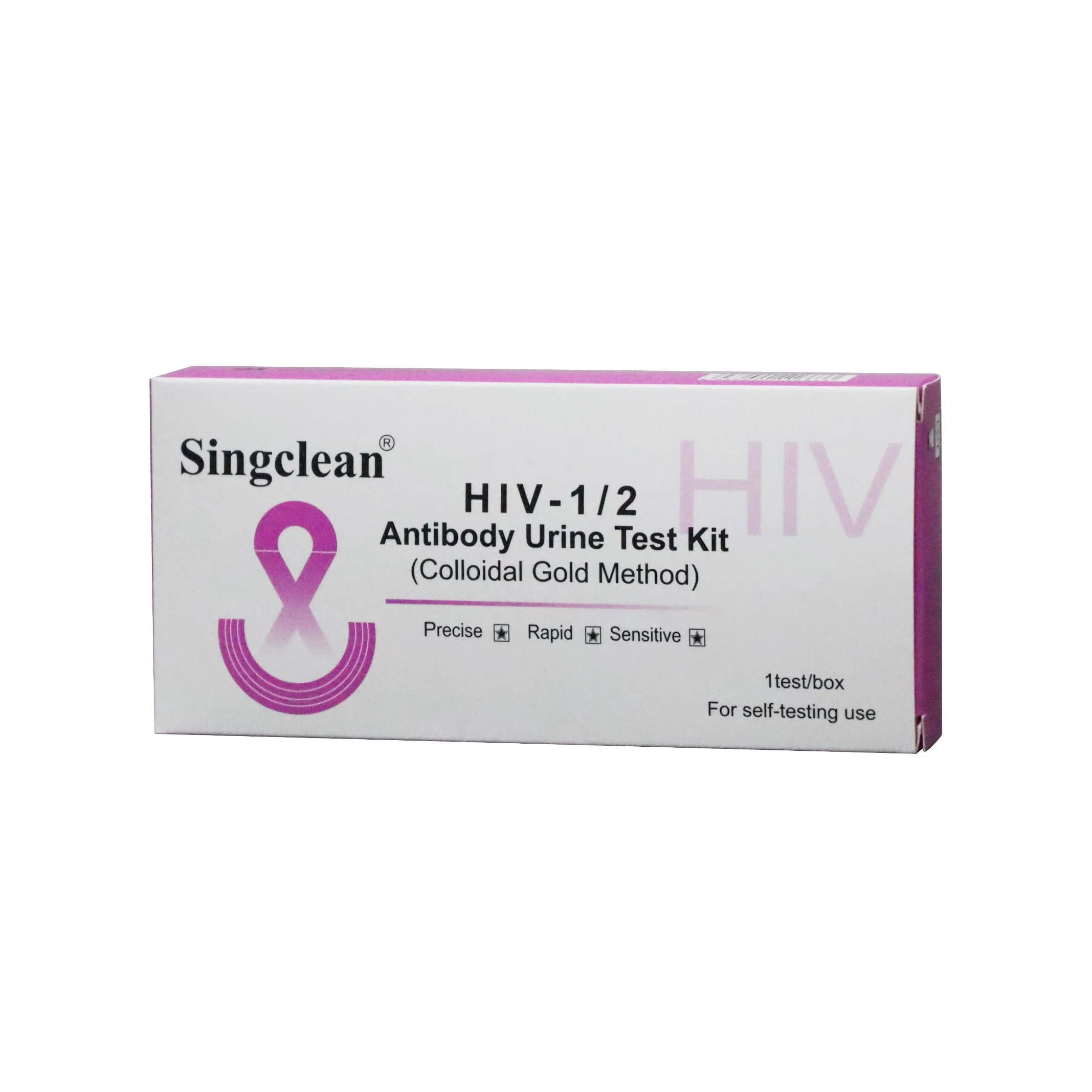 Singclean Quick Rapid One Step orina de laboratorio recoger el VIH 1/2 Dispositivo de prueba de anticuerpos de orina para el síndrome de inmunodeficiencia adquirida