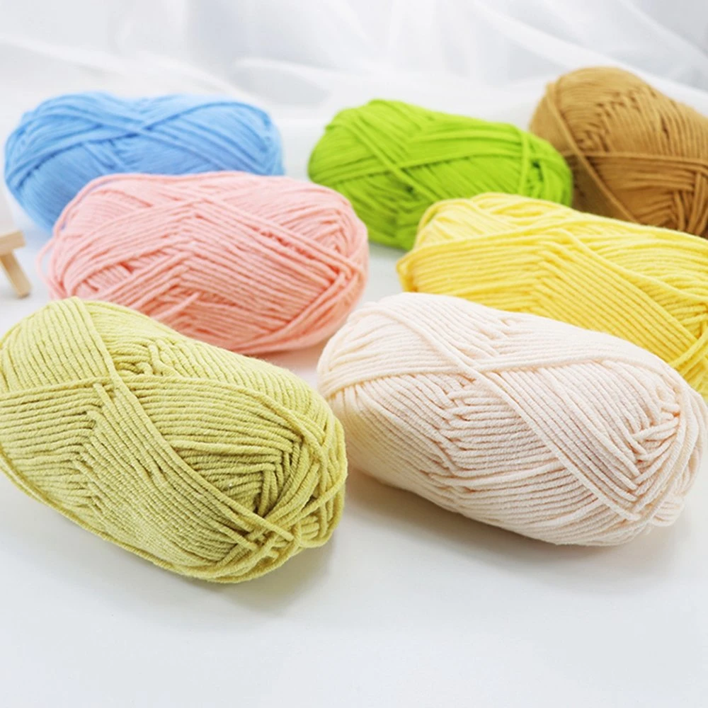 5 Ply Cotton Milk Yarn for Crochet Cotton Blend Yarns 50g/Roll Cotton Acrylic Yarn Good Qiantiy Crochet Thread Cotton Ball Yarn