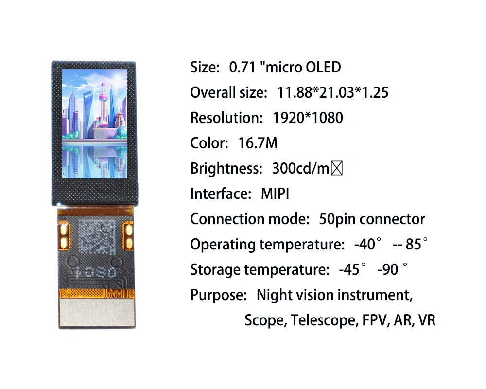 Hersteller liefern direkt 0,71 Zoll Micro OLED Bildschirm 1920 * 1080 Display Schema