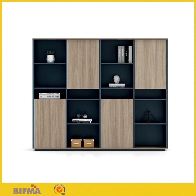 Customized Wooden Like Color Steel Office Furniture with Glass Doors High Office Filing Cabinet