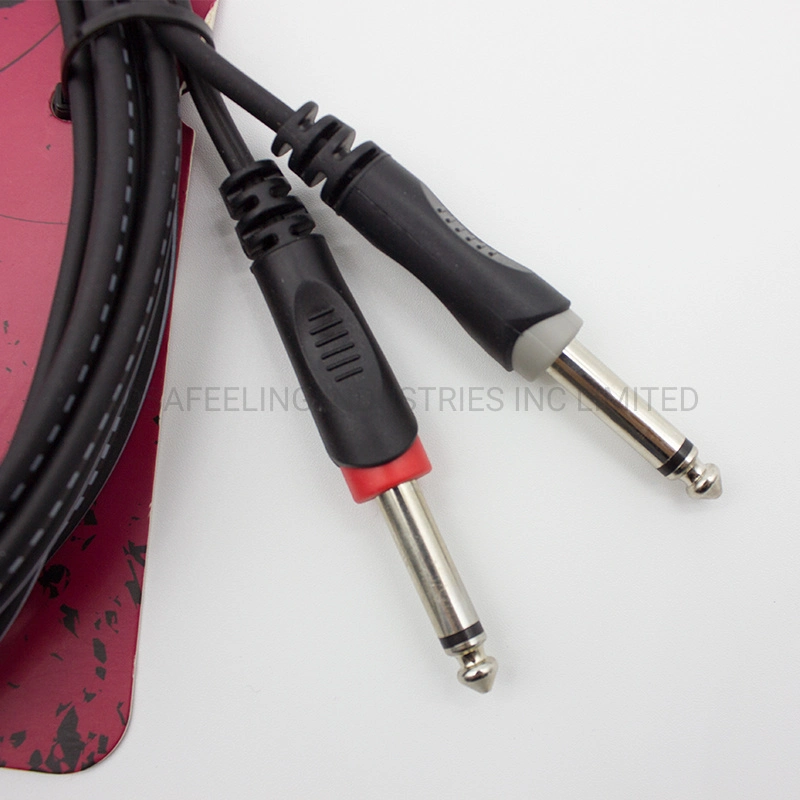 Electric PVC Wire Flexible AV Control Cable with Audio Connector 3.5 Stereo to 2X6.35 Plug (FAC20)