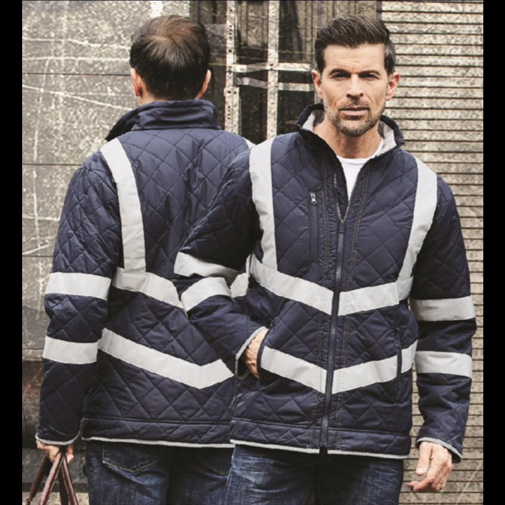 Léger coton matelassé Gilet de sécurité à manchon long Laine Polaire Cardigan réfléchissant en surbrillance le travail occasionnel costume uniforme de l'aéroport