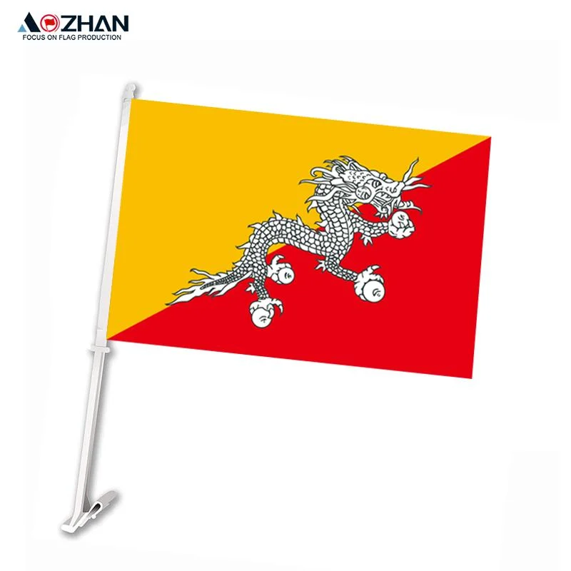 Customized Car Window Flag Heavy Duty Distinctive Blank Dye Sublimation Window Mini Demark Car Flag with Pole Plastic