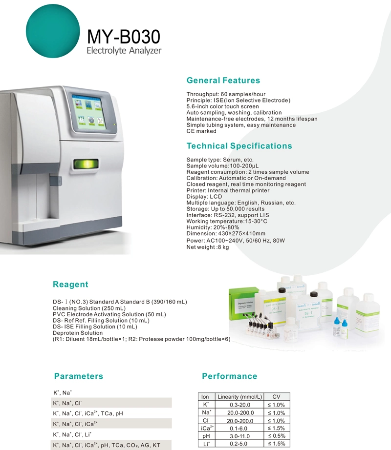 My-B030 Clinical Blood Electrolyte Analyzer ISE