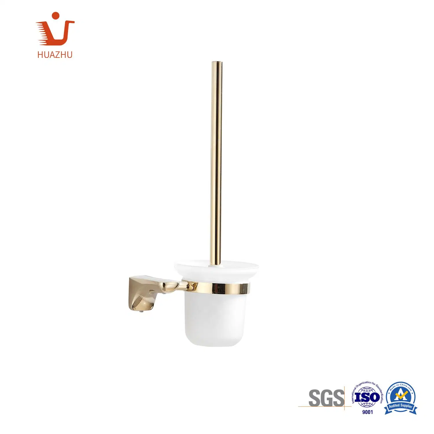 Bathroom Accessories Brass Golden Plated Toilet Brush Holder