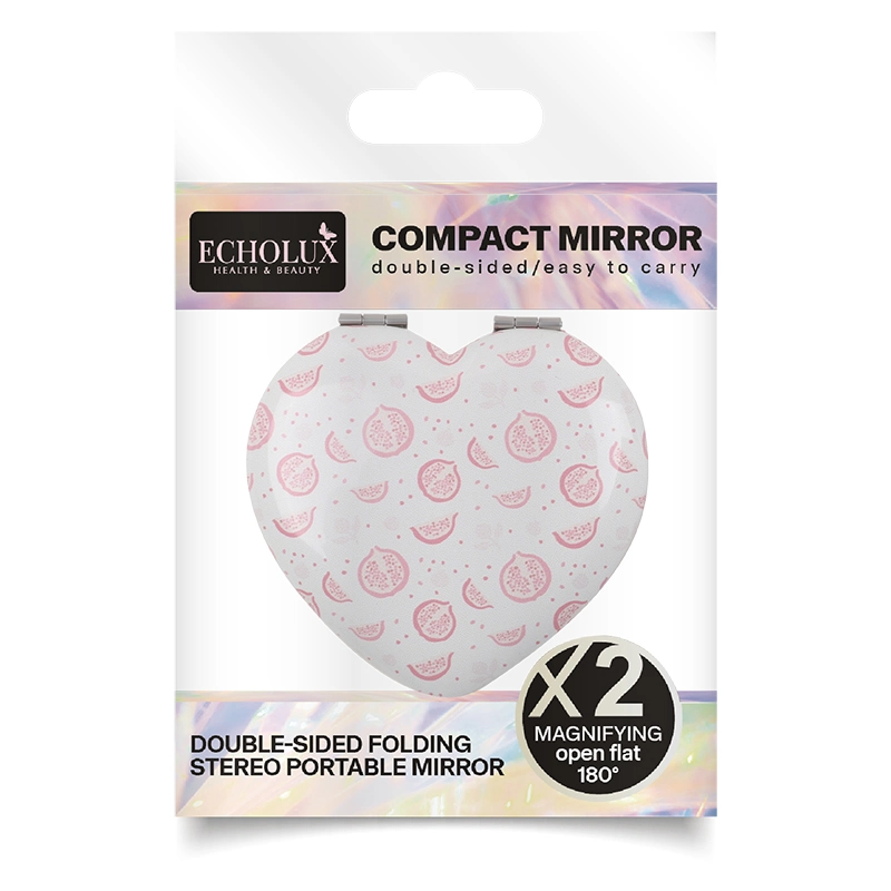 Portable Heart-Shaped Folded Compact Mirrors Pocket Mirror Making up for Personalized Gift