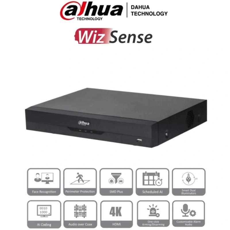 Dahua Hikvision 4CH 8ch 16CH 4K/5MP Mini Wizsense Network Security Kamerrekorder NVR XVR Digital Video DVR