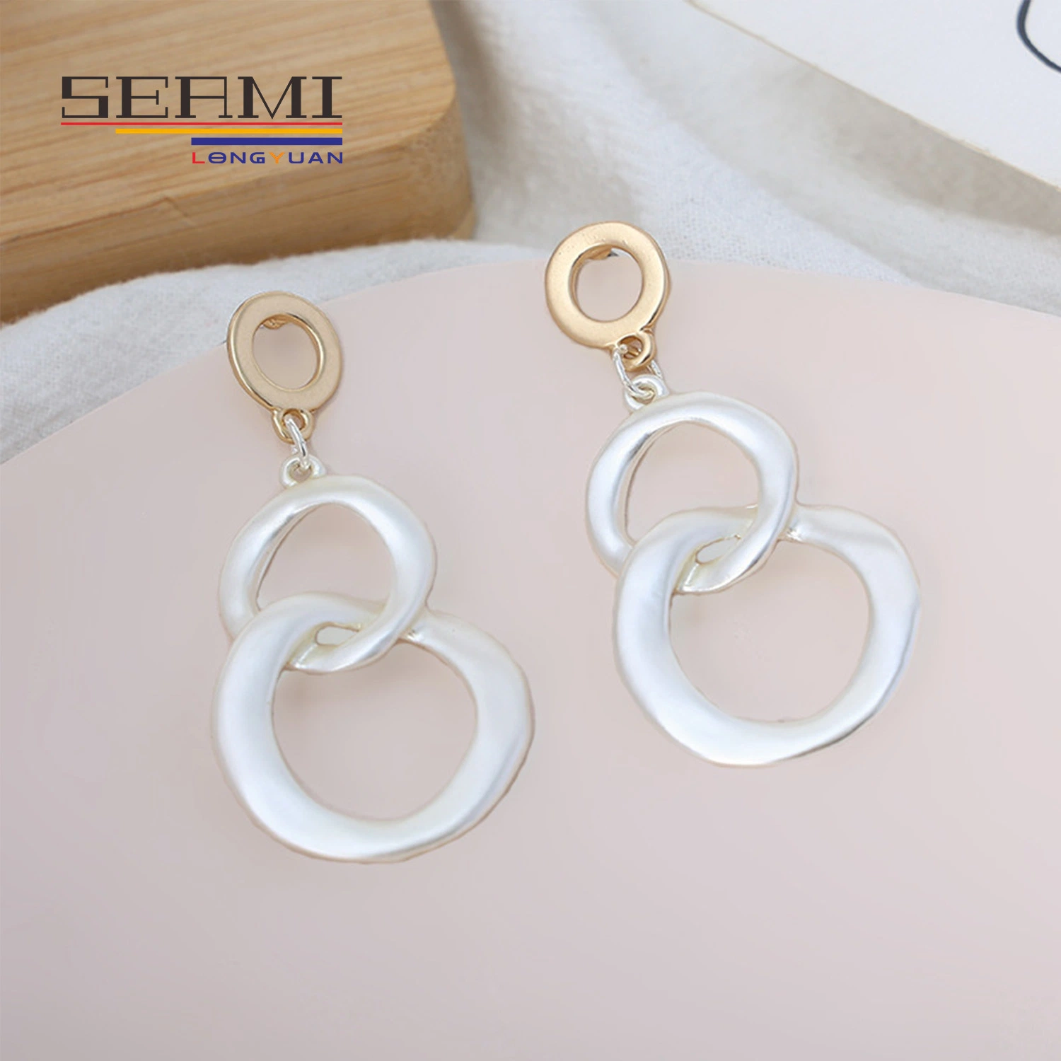 Stylish Statement Dangling Eardrop Silver Big Circle Earrings for Women