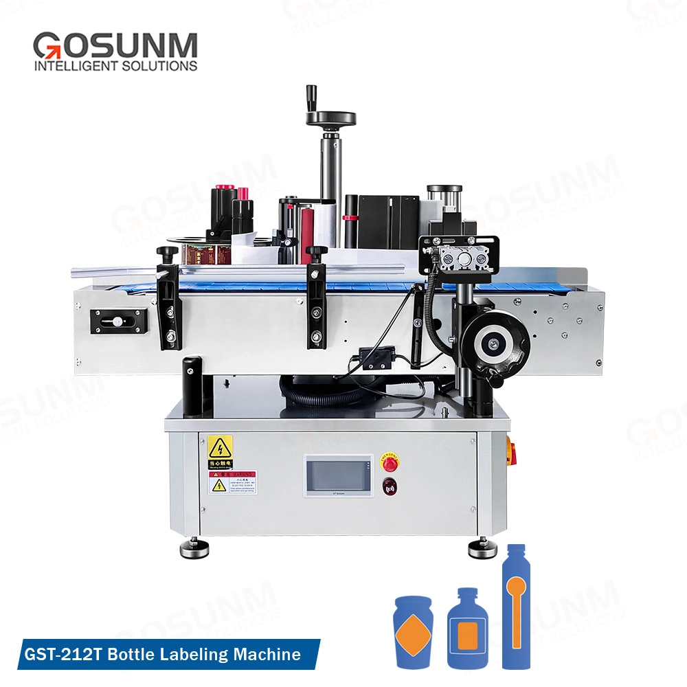 Gosunm Label Applikator Semi Automatische Weinflasche Dose Gläser Cup Spritze Balsam Ampulle Eimer Rohr Fläschchen Eimer Oval Wrap Um Die Etikettiermaschine Für Flaschen Herum