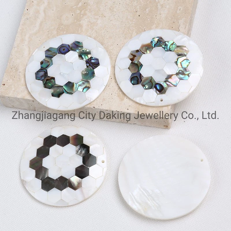 Wholesale/Supplier Natural Mother of Pearl Mosaic Round Coin Shape Shell Pieces Jewelry Accessories