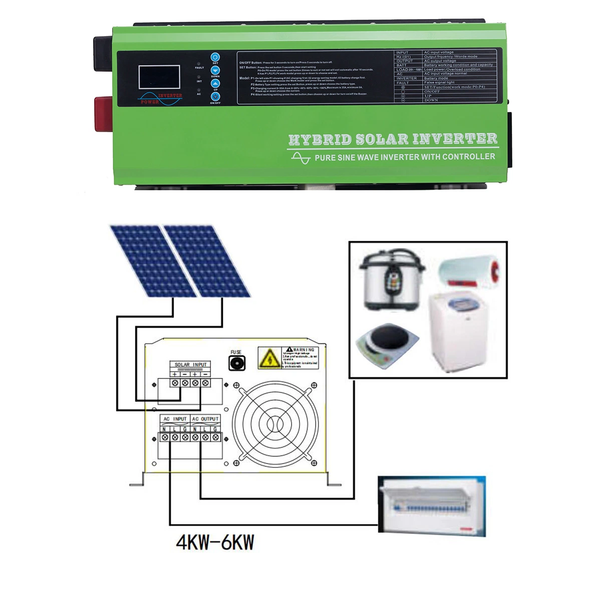 5000W 5kw 5kVA UPS APC Système solaire Générateur Inverter contrôleur hybride Mini alimentation UPS