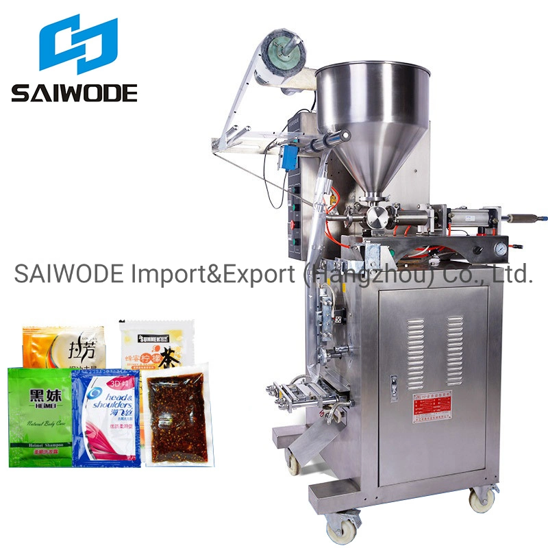 Automatic Vertical Small Liquid Paste Oil Sauce Honey Shampoo Filling Packaging Machine