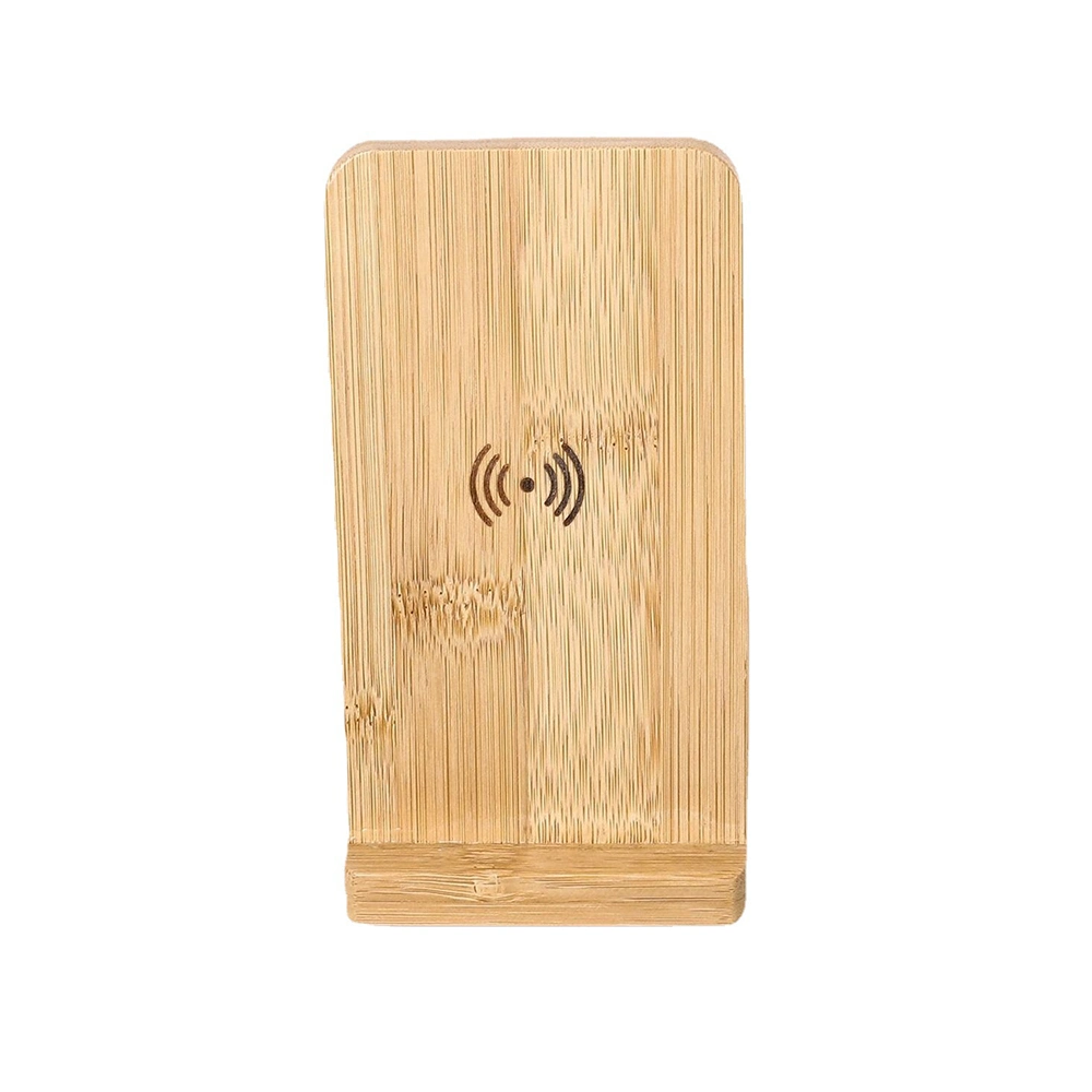 New Gift Bamboo Phone Wireless Charger Mobile Holder Promotion Christmas Gift