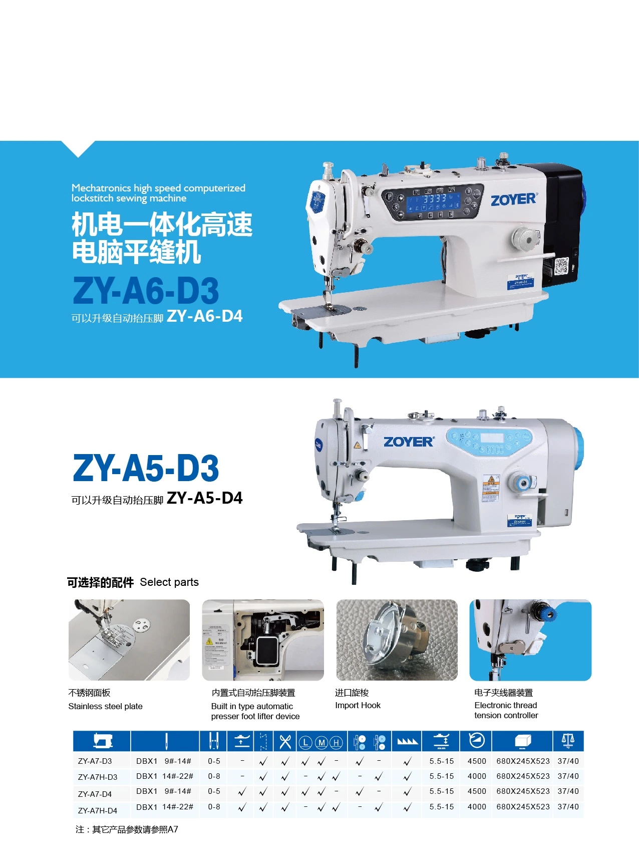 Zoyer Rendimiento de alta calidad/alto costo Zy-A5-D3 máquina de costura de Auto Trimmer Industrial Direct Drive