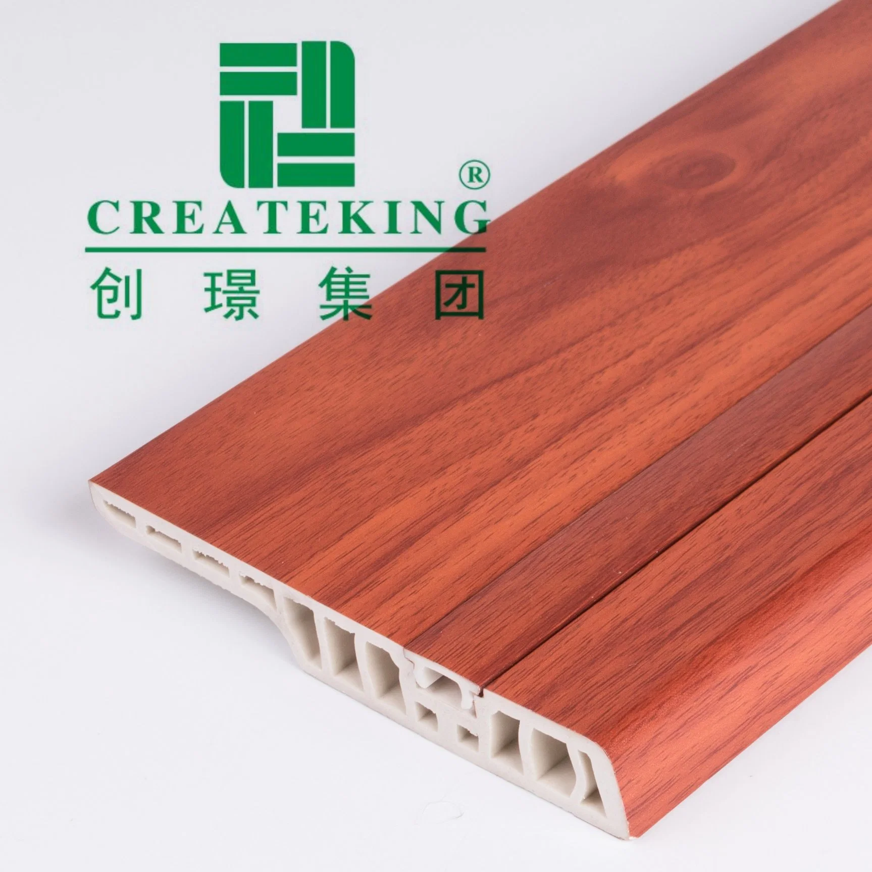 PVC Material Wood Grain Decorative PVC Plastic Flooring Wall Skirting