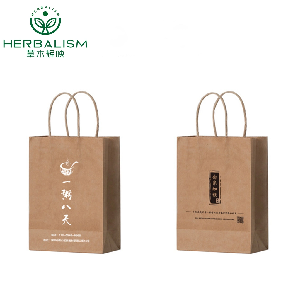 Recycled Retail Grocery Shopping Packaging Fast Food Take Away Kraft Paper Bag