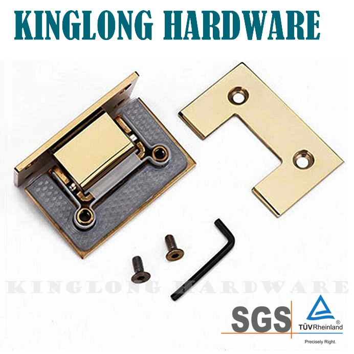 Stainless Steel Glass Door Hardware Gold Shower Hinge