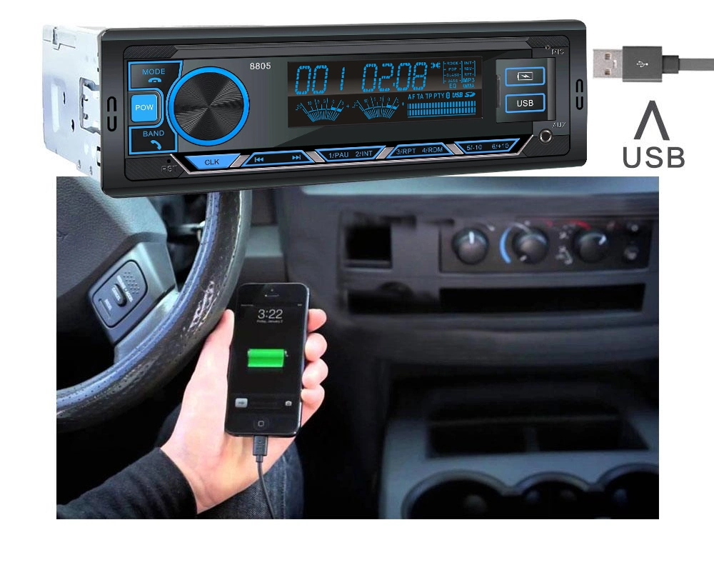 Car Stereo Bluetooth Multi-Color MP3 Big Screen Car Audio FM Radio MP3 Player